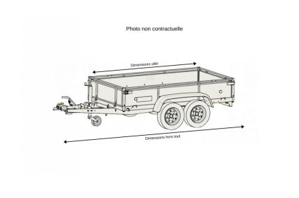 Remorque Mc Alu BT75 – PTAC modifiable 500 – 750Kg (205 x 113) – SARIS